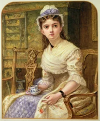 Una mujer tomando té, 1895